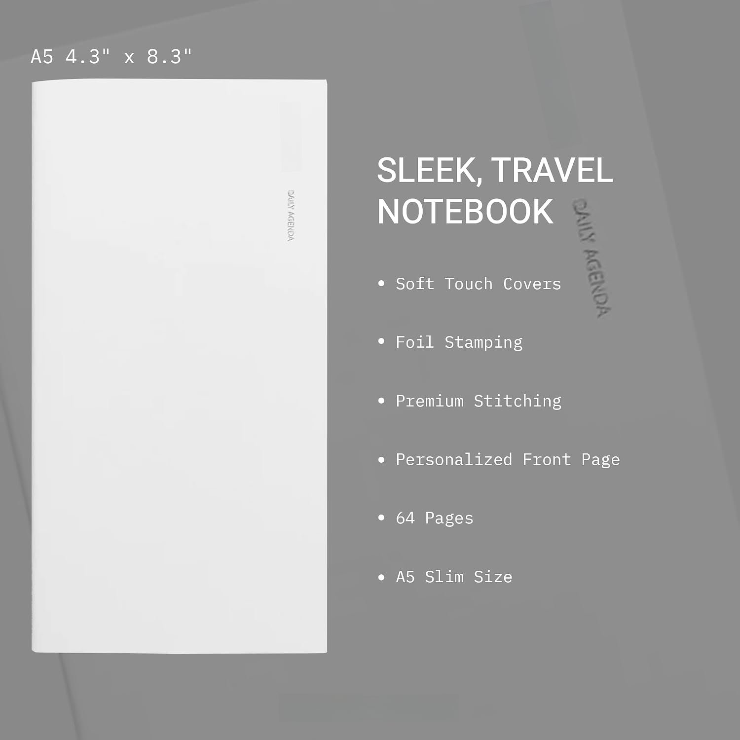 Travel Notebook | Daily Planner Agenda – Aspen | A5 Slim Planner Notebook 4.3" x 8.3" | Productivity Planner with Hourly Schedule Layout for Planning  Time Blocking – Soft  Cover