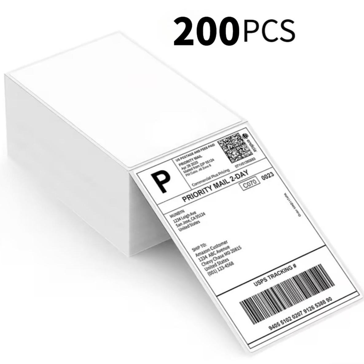 4x6 Inch Self-Adhesive Shipping Labels, 100 Sheets/200 Sheets Thermal Labels, 100 X 150mm for D100 & D200 Thermal Printers