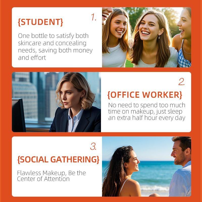 Five-Layer Vitamin C Cream, Lightweight Moisturizing Brightening, VC Isolation Cream, Concealer & Makeup Base, Multi-Bottle Value Pack