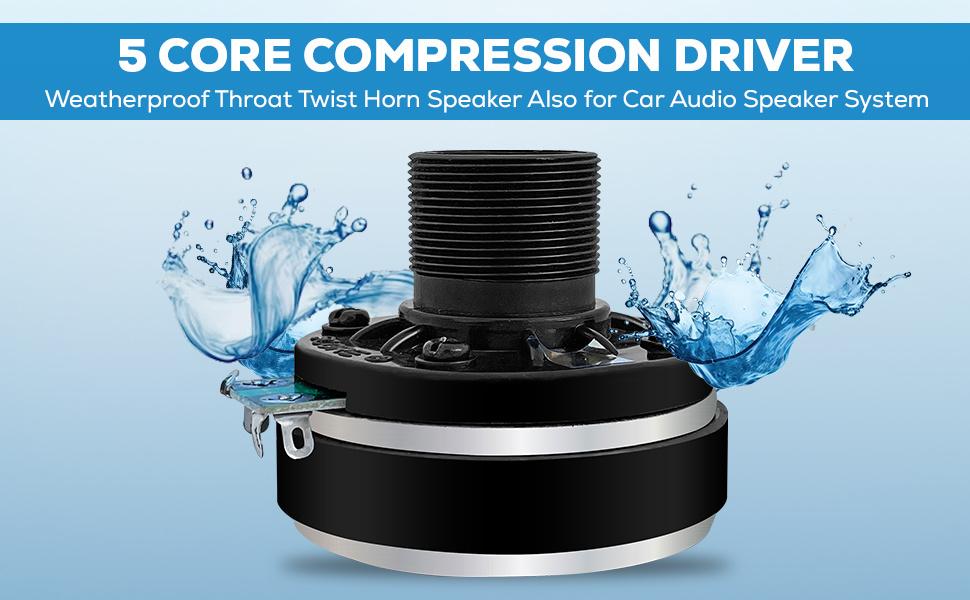 5Core Compression Driver 200W Peak Power Aluminum Tweeter Diaphragm 8 Ohm Horn Speaker