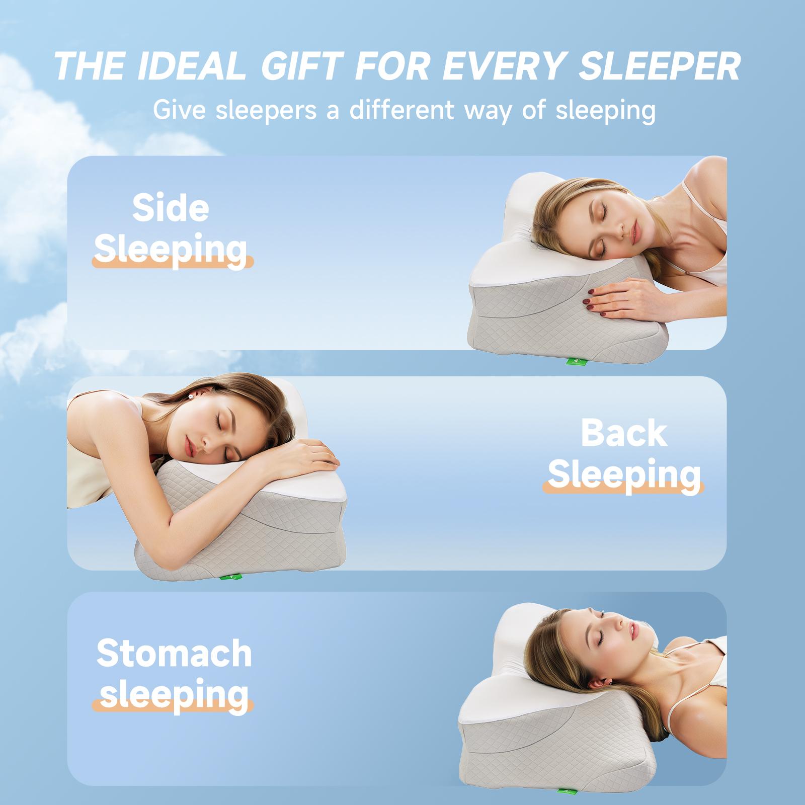 Z-HOM Cervical Memory Foam Pillow - Semi Wrapped Design for All Sleeping Positions - Soft Supportive & Breathable with Removable Washable Covers - Best Gift for Family & Friends - OEKO-TEX Certified