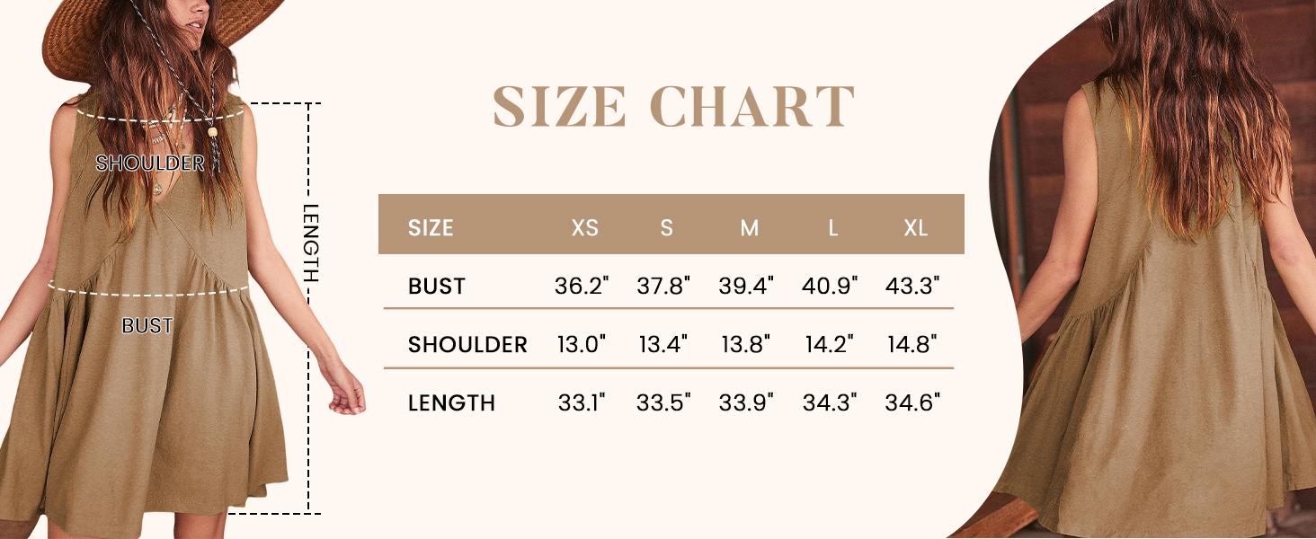 YeeZaa Women's Sleeveless V-Neck Mini Sundress with Pockets 2026 Spring Summer Casual Loose Summer Dress Comfortable Breathable Fabric Solid Color Basic Minimalist Fit Green