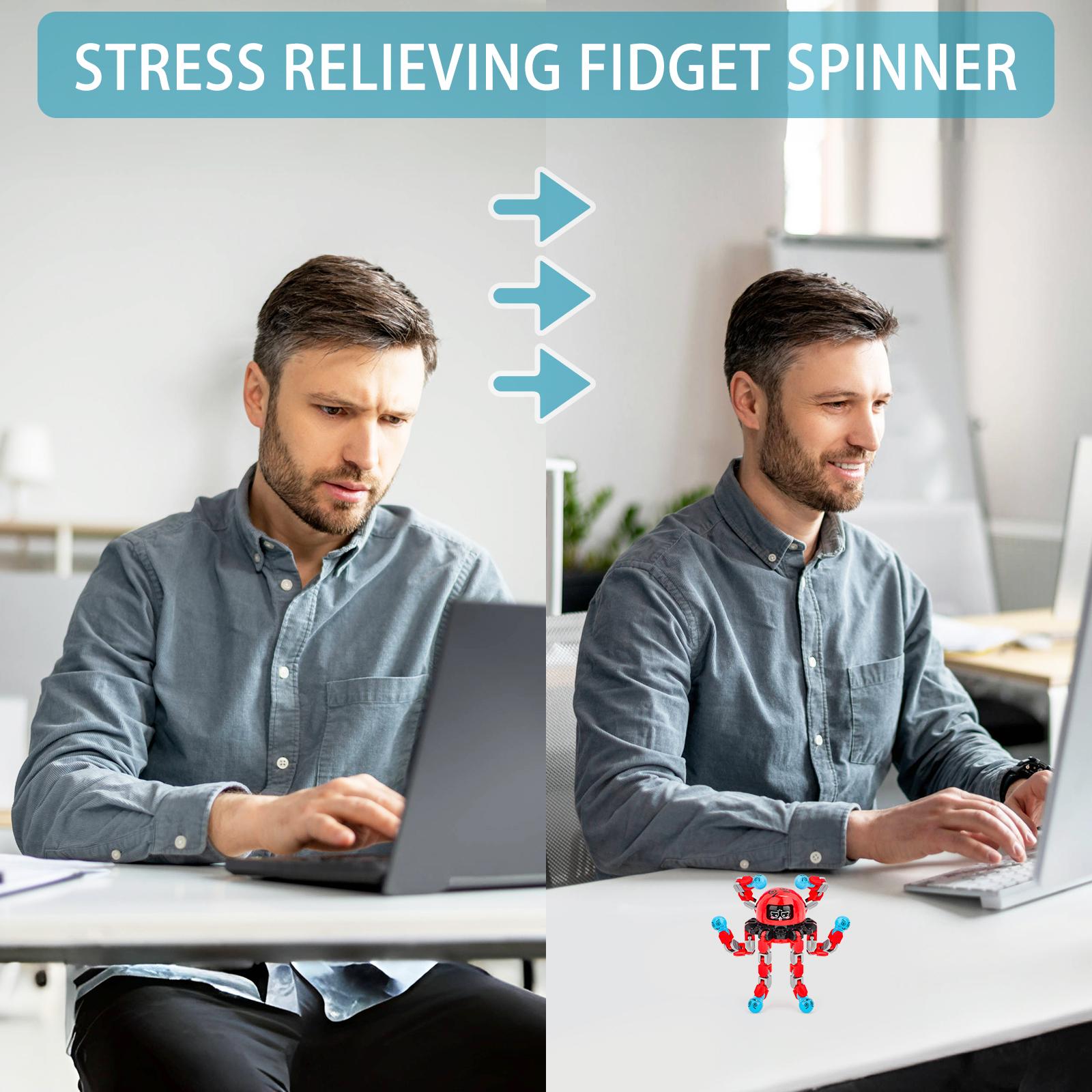 deAO 3 PCS Finger Spinners,3PCS Funny Sensory Fidget Toys Adults Deformable Chain DIY Robot Spinner,Fingertip Stress Relief Gyro Toy for Kids, Kids Classroom Prizes deAO 3 PCS Finger Spinners,3PCS Funny Sensory Fidget Toys Adults Deformable Chain DIY Robot Spinner,Fingertip Stress Relief Gyro Toy for Kids, Kids Classroom Prizes