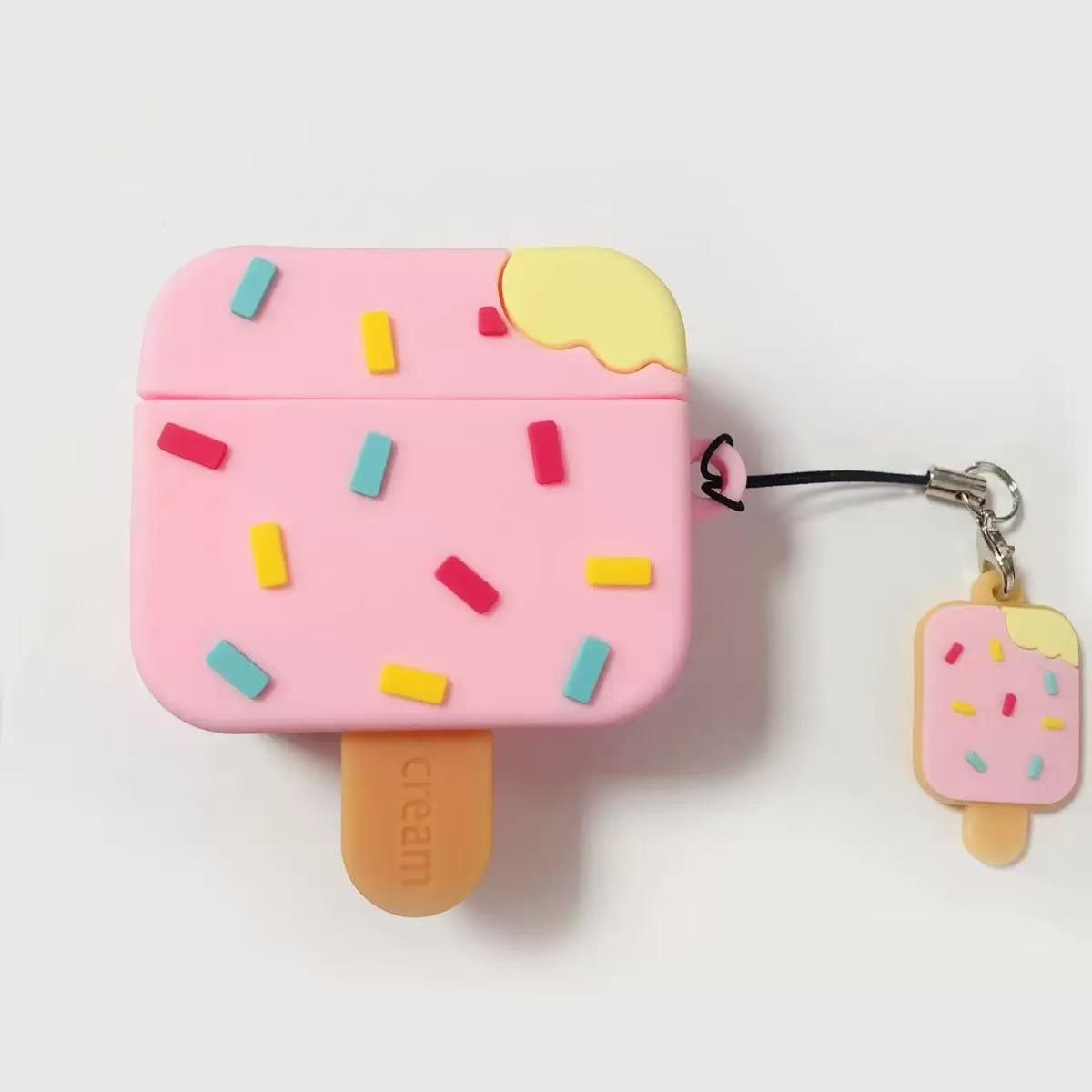 1 piece of ice cream earphone case,Cute wireless Bluetooth earphone case, drop resistant, durable and stylish accessory, suitable for AirPods pro3/1/2/3/4/pro/pro2(Different models may have different shapes)
