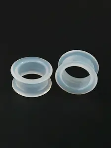 1Pair Supersize Flexible Clear Color Silicone Double Flared Ear Tunnel Plugs Flesh Tunnel Ear Gauge Expander Stretchers Piercing