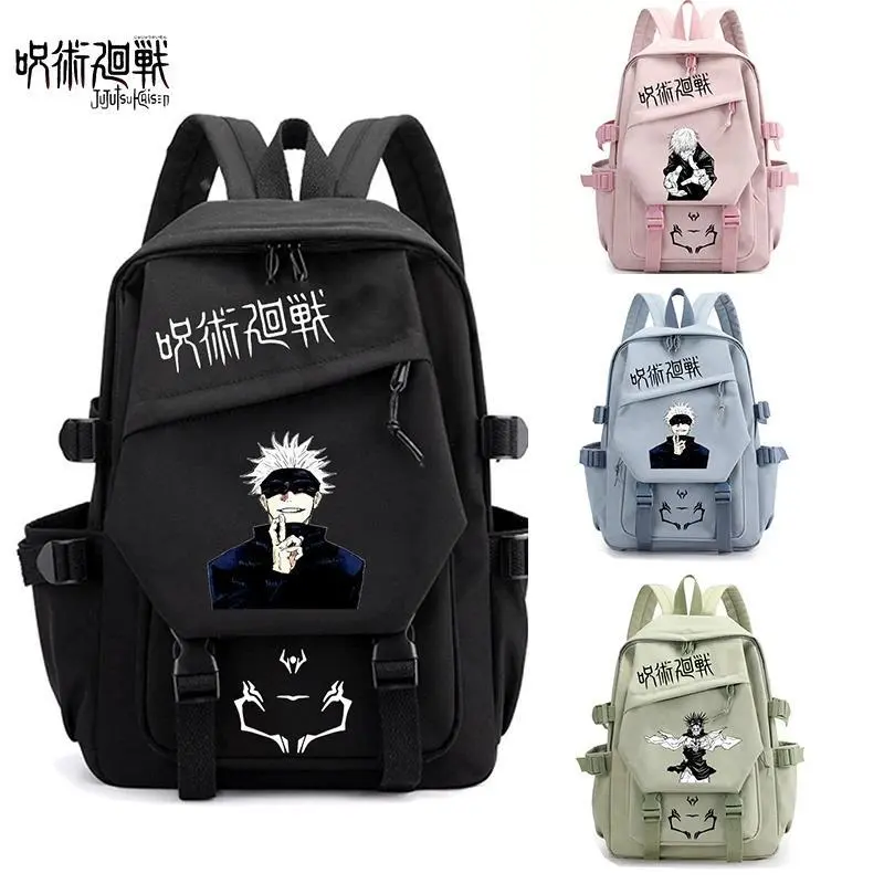 2026 New hot item Jujutsu Kaisen Anime Cosplay Backpack Students School Bag Cartoon Gojo Satoru Bookbag Laptop Travel Rucksack Outdoor Kids Gifts