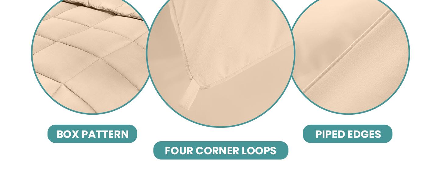 Bedding Duvet Insert, Comforters Queen Size 88 x 88 Inches, Beige |   Cozy All Season Comforter for Kids and Teens, Unisex, Down Alternative Fill, Soft Microfiber Shell, Machine Washable.