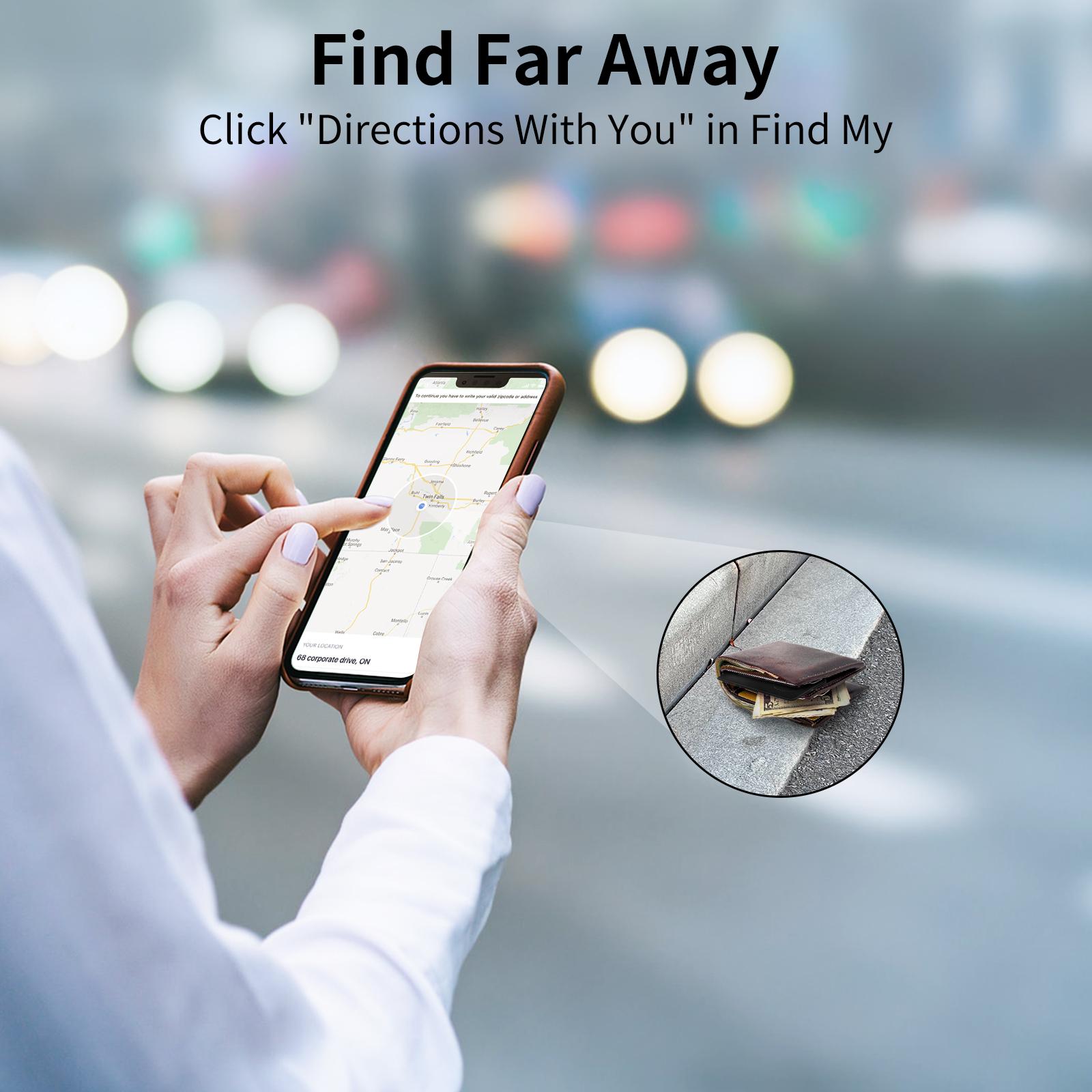 Wallet Tracker Card, 2mm Thin Item Wallet Finder Works with Apple Find My (iOS Only), Item Locator for Wallet, Luggage Tags, Passports, ID Card, Wireless Charging, IP68 Water Resistant
