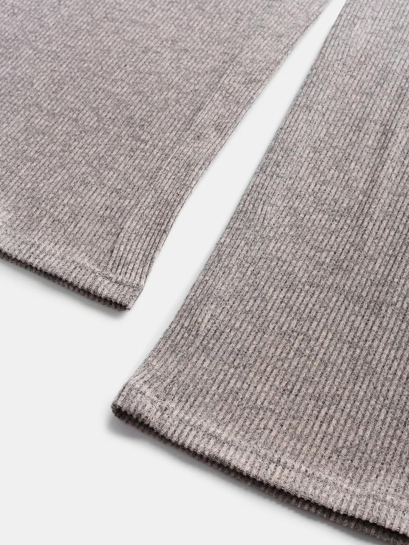 Women's Autumn Winter 2-Piece Set, Casual Round Neck Knitted Cardigan with Buttons & Loose-Fit Pants