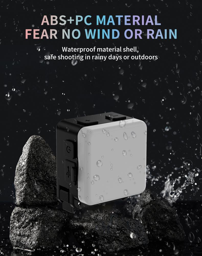 Waterproof Action Camera Fill Light for Night Riding & Diving, Mini Rechargeable Video Light for Vlog, 3300-6500k LED Lights
