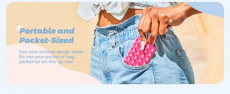 2Pack Silicone Phone Sticky Grip, Suction Phone Case Mount for iPhone and Android, Hands-Free Sticky Cell Phone Grip, Mobile Fidget Mirror Holder for Selfies and Videos