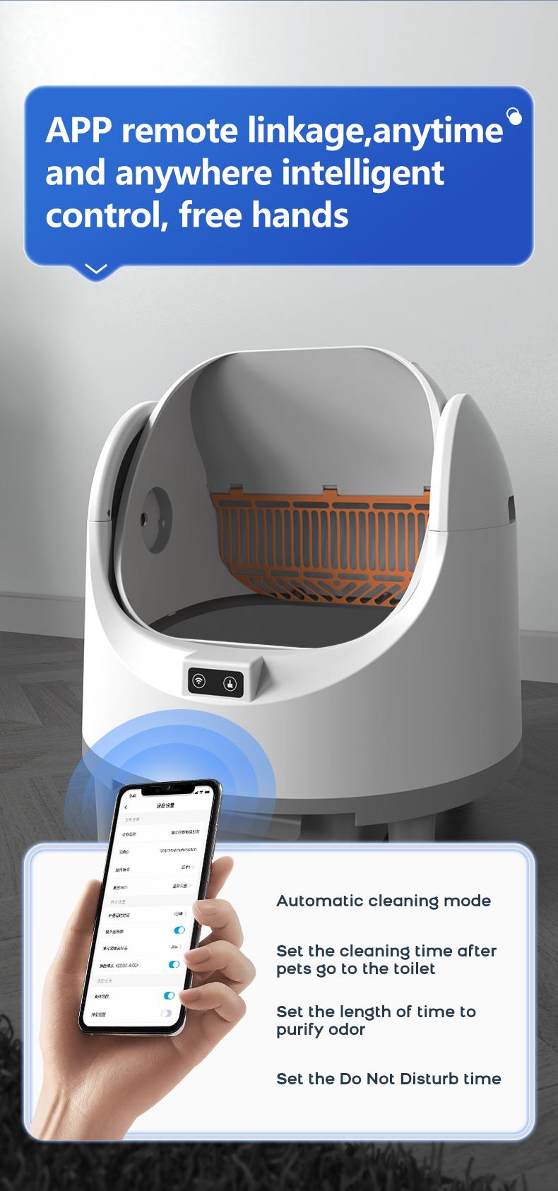 Smart Cat Litter Box with Automatic Self-Cleaning, 6L Large Capacity, APP Connection, Odor Control, and Anti-Splash Design for Ultimate Pet Care Convenience cat gifts Enclosed