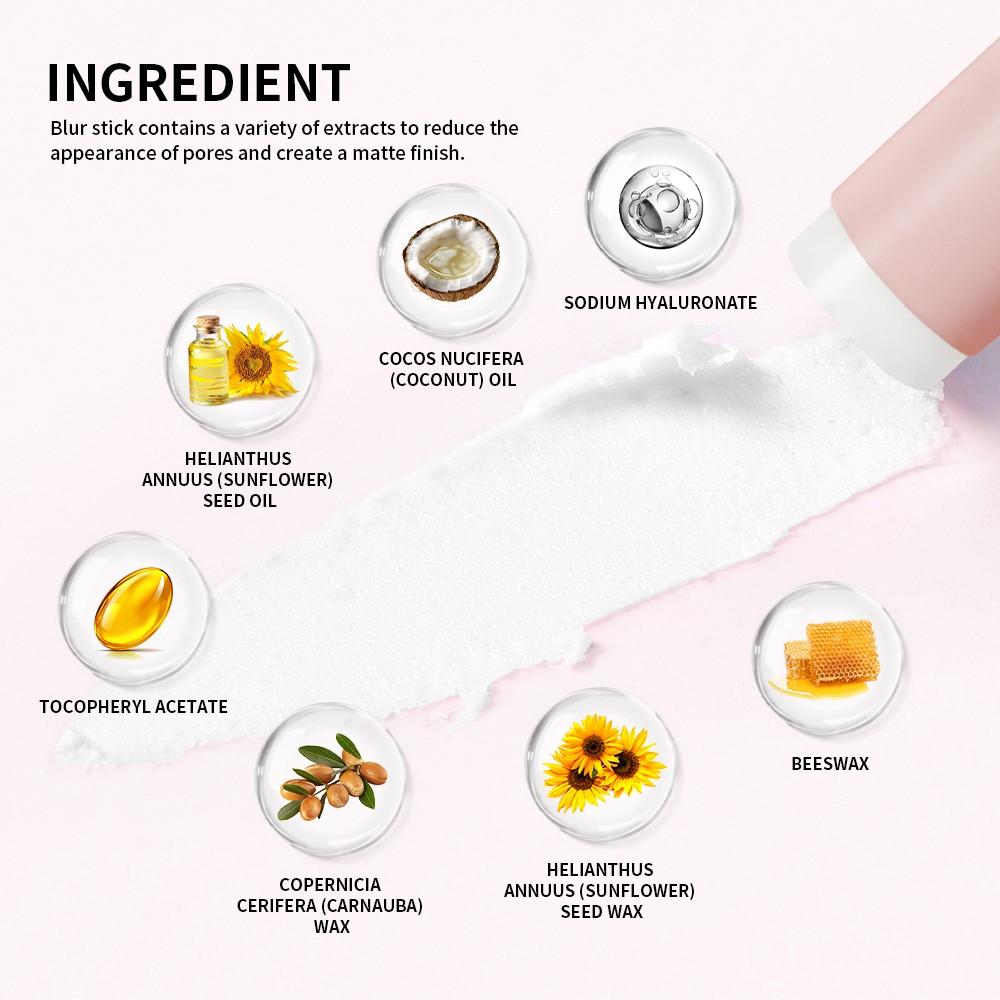 Lakerain BLUR STICK Pore-Blurring Poreless Primer with Pore Refinement Minimizes Pores & Controls Shine, Smooths Skin for Matte Finish, Flawless Finish Makeup, Water-Resistant & Non-Greasy, Ideal for Oily/Combination Skin Makeup Base & All-Day Wear