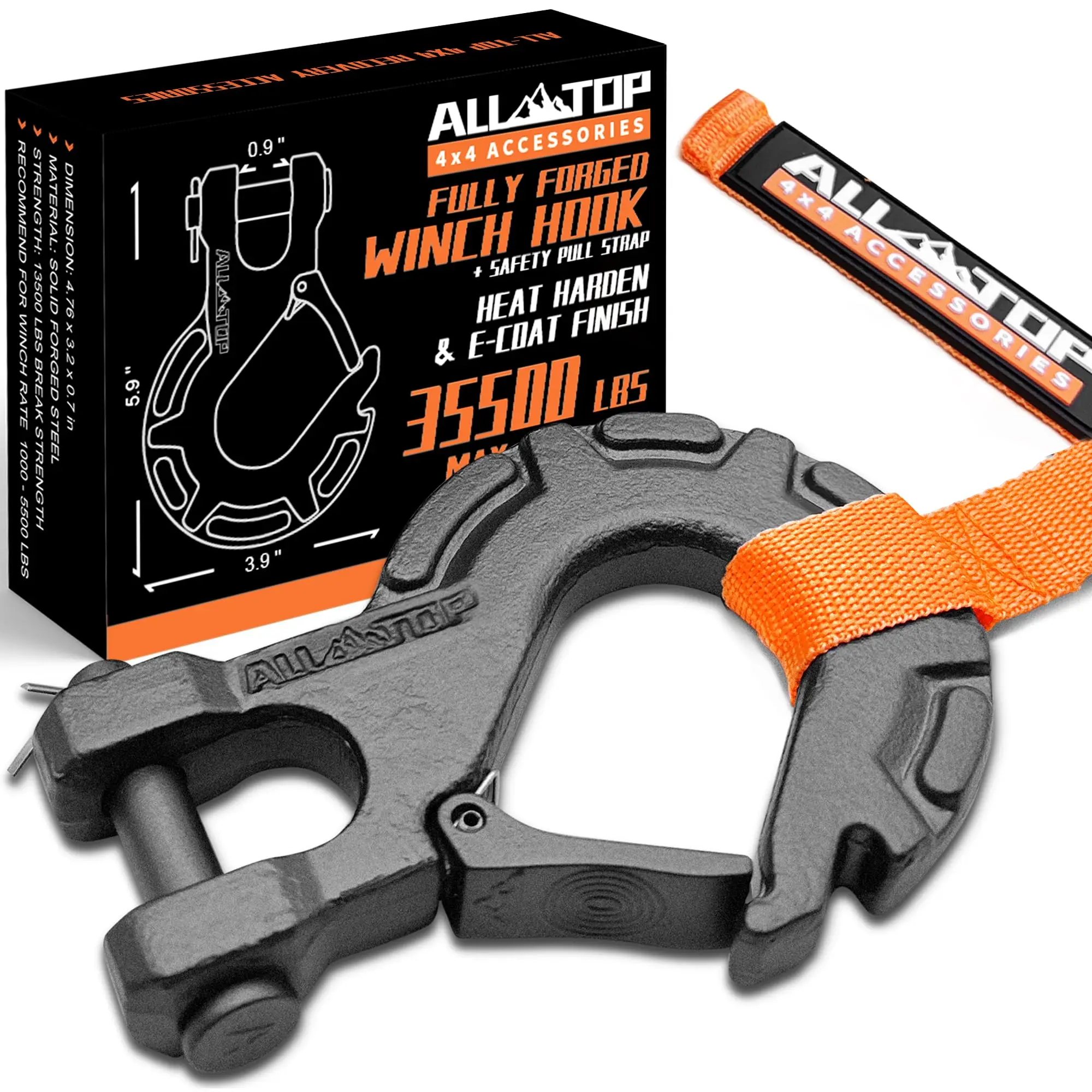 Forged Steel Winch Hook - 35,500 Lbs Forged Steel Winch Hook - 35,500 Lbs