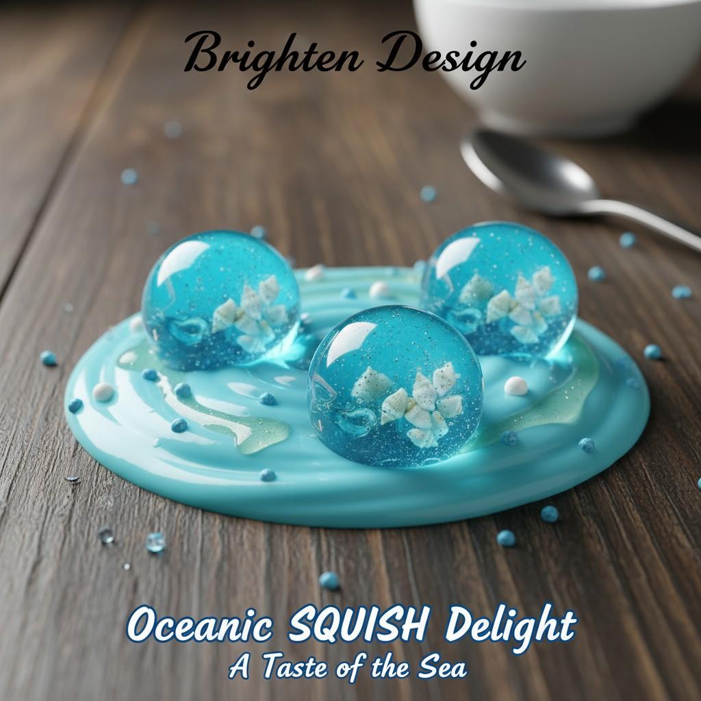 1pc Jell-O Ocean Ball Squeeze Toy, a soft, slow-rebound sensory toy. A breathable, relaxing, soft, and slow-bouncing stress-relief desk gadget with a durable, unique design. An essential relaxation tool for adults, perfect for desks, study tables, Easter