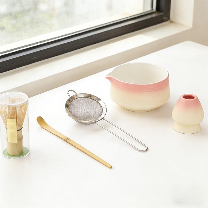 5-Piece Ceramic Matcha Bowl Set, Japanese Style Matcha Tools Kit, Specialized Matcha Making Equipment, Essential Tea Accessories