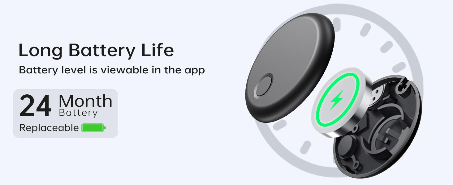 ONE LIFE Bluetooth Key Finder Tag Compatible with Apple Official Chip (iOS Only), Anti-Lost Bluetooth Tracker for Car Keys, Wallets, Luggage, and Passports with 80dB Alarm & Left-Behind Reminder, 2-Year Replaceable Battery, Restock Deals