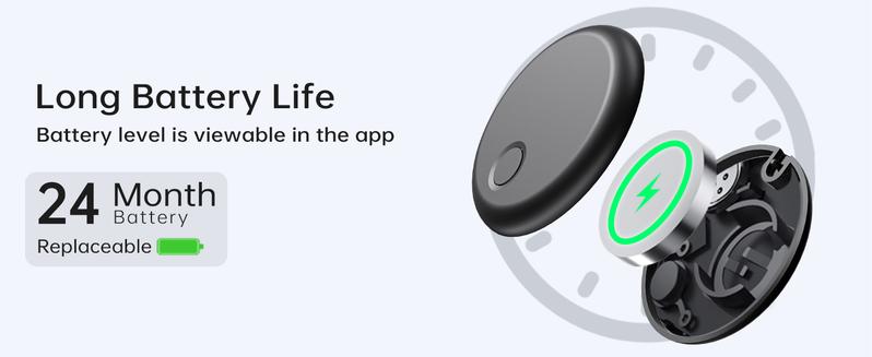 ONE LIFE Bluetooth Key Finder Tag Compatible with Apple Official Chip (iOS Only), Anti-Lost Bluetooth Tracker for Car Keys, Wallets, Luggage, and Passports with 80dB Alarm & Left-Behind Reminder, 2-Year Replaceable Battery, Restock Deals