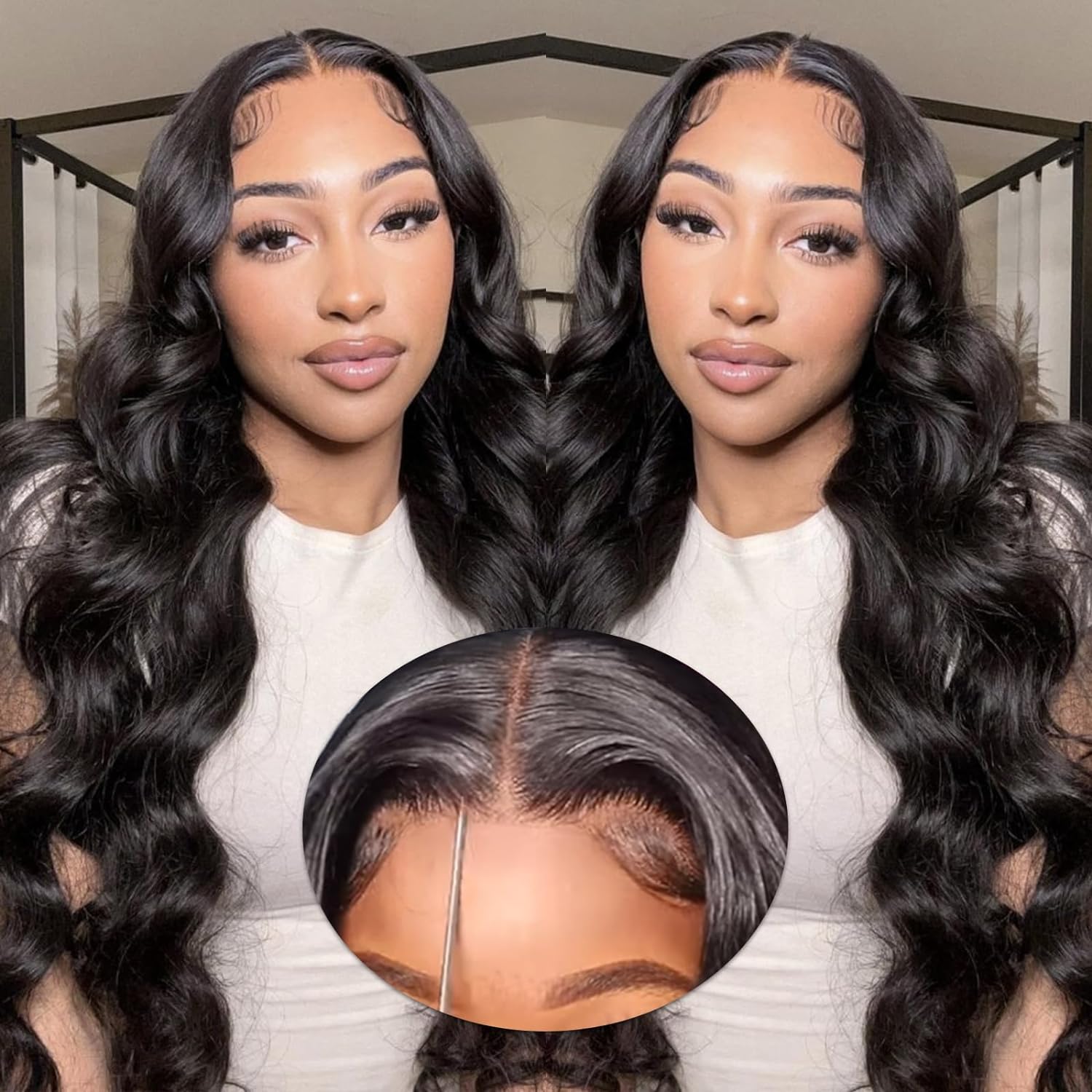Bling Hair 13X4 Glueless Human Hair Wig Body Wave 5X5 Hd Transparent Lace Closure Wig Brazilian Remy Hair Wear And Go  Pre Cut Pre Plucked Wavy Hair 9X6 Glueless Wigs For Black Women