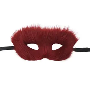 Fox Half Face  Sexy Fox Eye Mask Halloween Masquerade Dance Mask Artificial Fox  Mystery Animal Costume Performance Prop