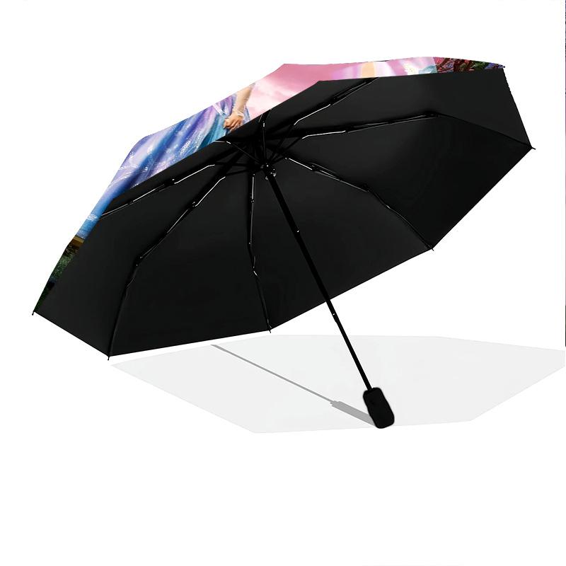 Cinderella Bubble Printed New Universal Umbrella, Automatic Folding Umbrella, Portable Foldable Design Travel Umbrella, Outdoor Umbrella, Black Friday, Christmas, Birthday Gift E1225