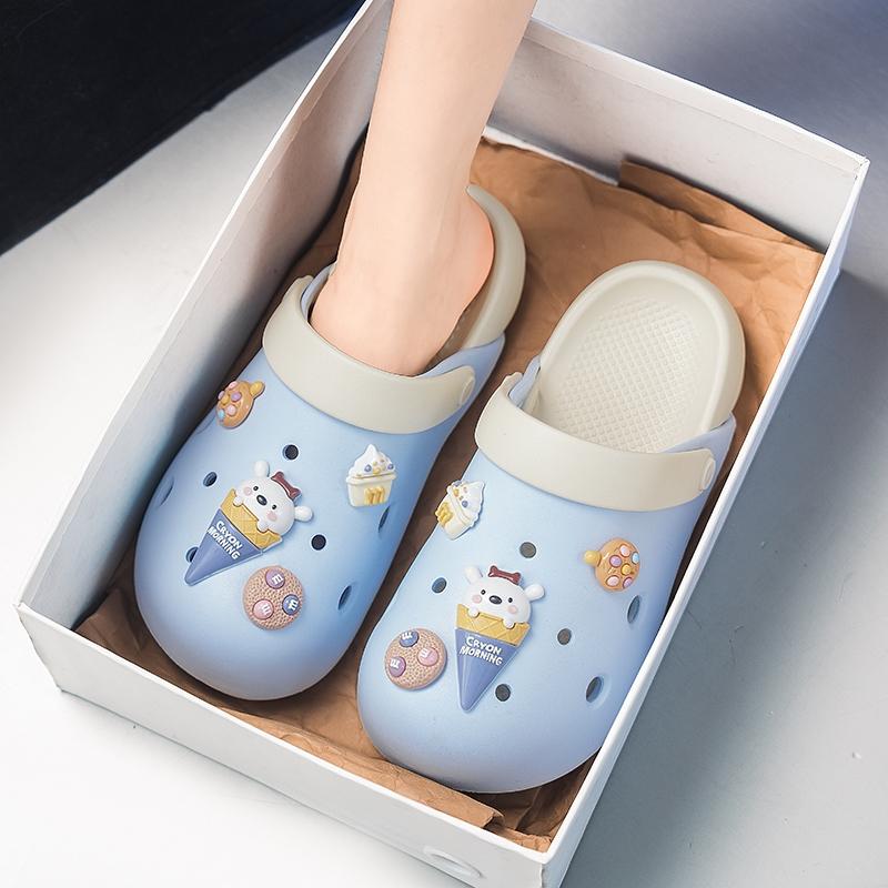 Summer Ice Cream Cookie Beach Sandals, Casual Eva Material, Less Than Ankle Height, All Seasons Wear, Solid Pattern, Comfortable Footwear