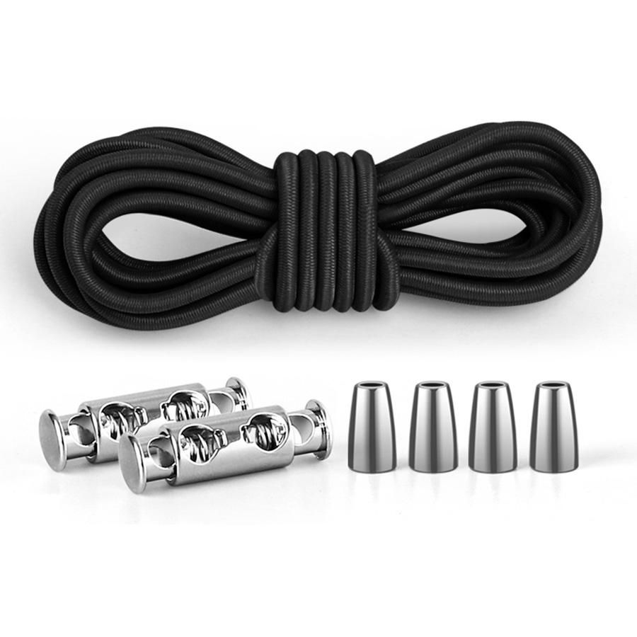 No Tie Shoelace, 1 Pair No Tie Shoelace Buckle, Elastic Round Press Metal Shoe Buckle, Shoe Accessories for Men & Women