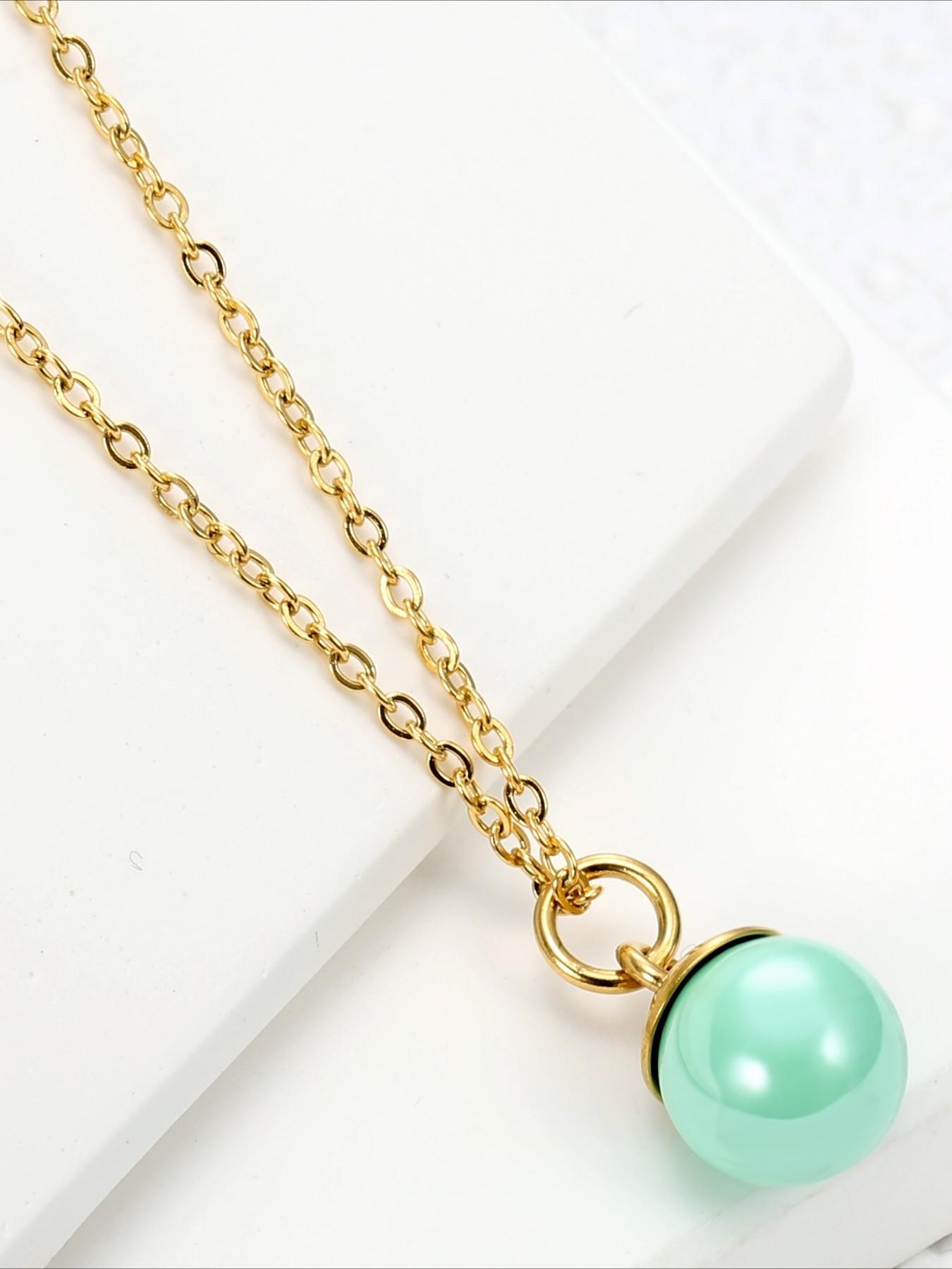 French Elegant Round Bead Necklace Made of Stainless Steel That Does Not Fade and Exudes A Sense of Luxury. Versatile for Daily Wear, Dates, and Dinner Accessories