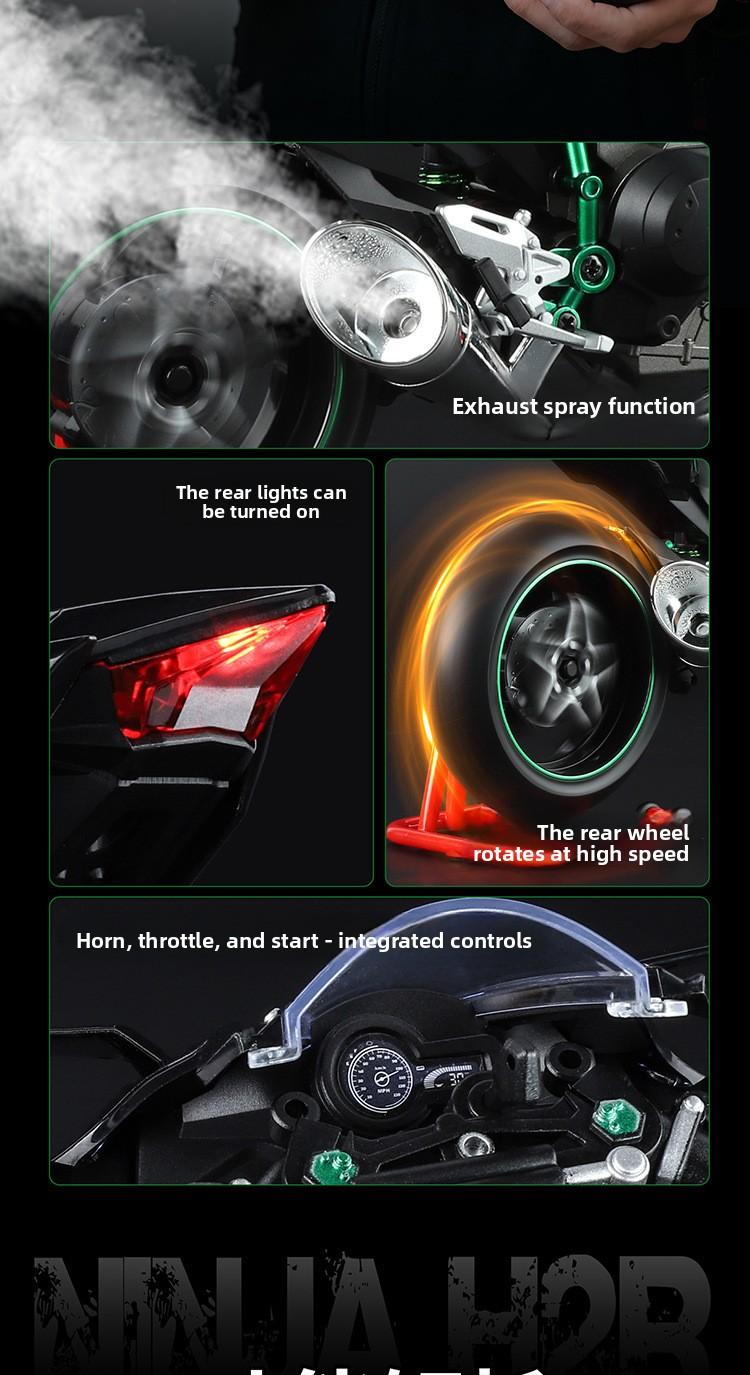 Dynamic 1:9 Scale Alloy Motorcycle Model, High Precision, Realistic Details, Exhaust Effect, Cool, Collectible Quality