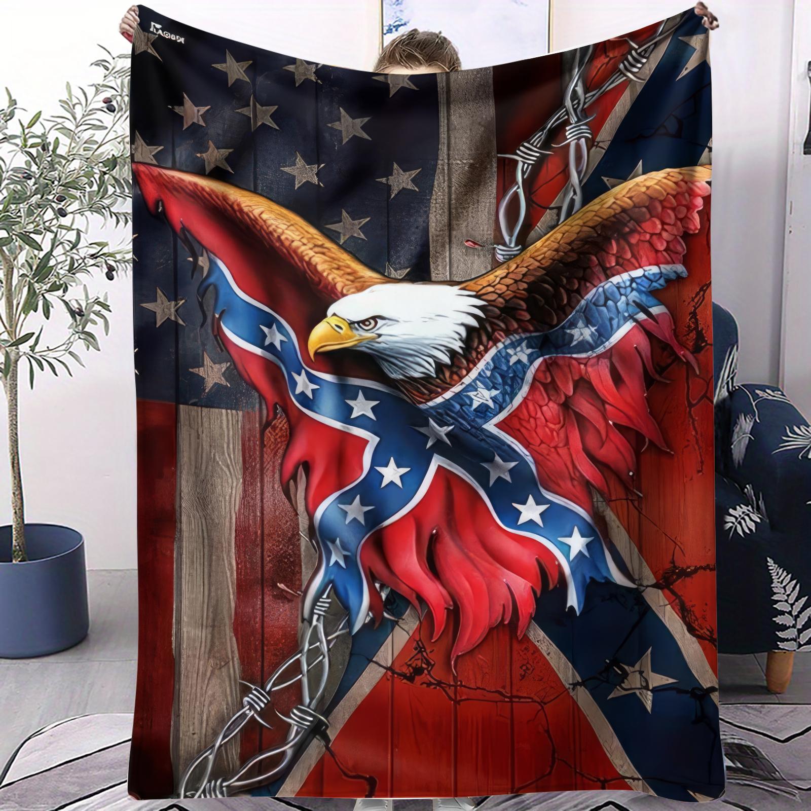 A unique eagle flag pattern design blanket — a soft, comfortable, and lightweight throw perfect for decorating bedrooms and guest rooms, Stylish Blanket