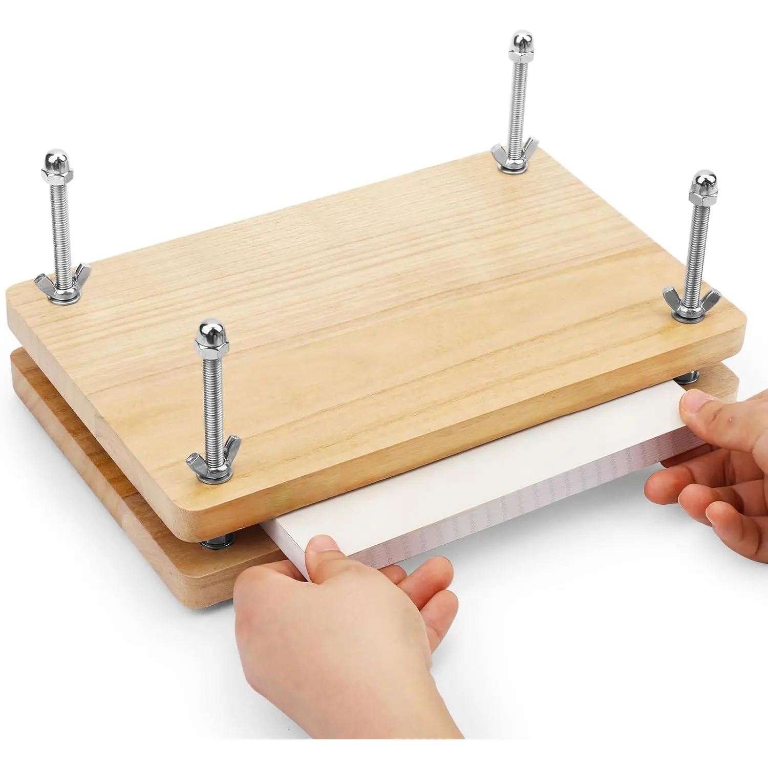 Book Press 7.9”x11.6” Wooden Book Binding Press Book Binding Kits | Paper Press Flower Press Kit Portable and Easy Assemble Books Binding Kits for Diy Bookbinding