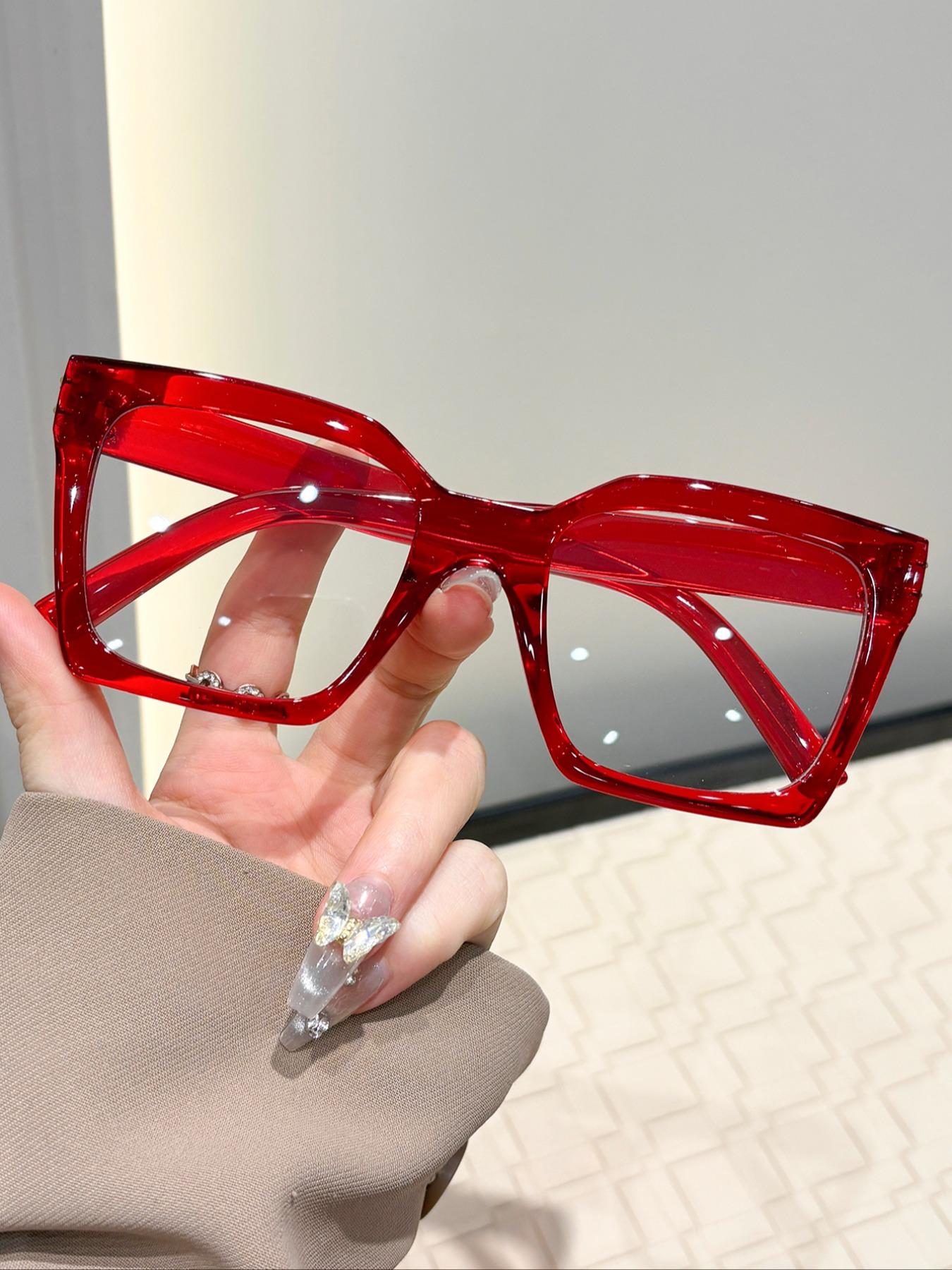 Women's Rectangular Casual Simple Flat Mirror, Leopard Pattern Eyeglasses, Ideal for Daily Office Commute, Leisure Activities, Stylish and Functional Design