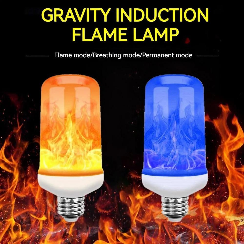 Efficient LED Flame Light, Flickering Fire Effect Bulb with E27 Base, Energy Saving 2835 SMD for Home Yard Bar Cafe Halloween Christmas Decor