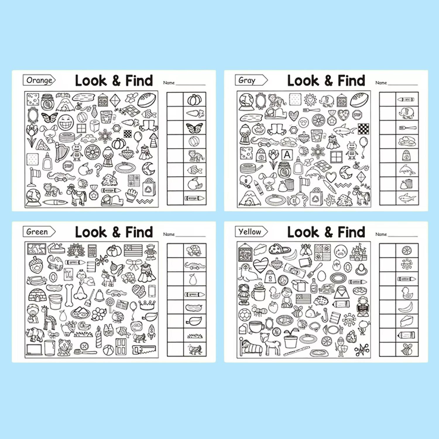 Kids' Seek-and-Find Coloring Book, Shape & Color Activity Workbook, Develop Visual Perception, Sharpen Focus and Attention