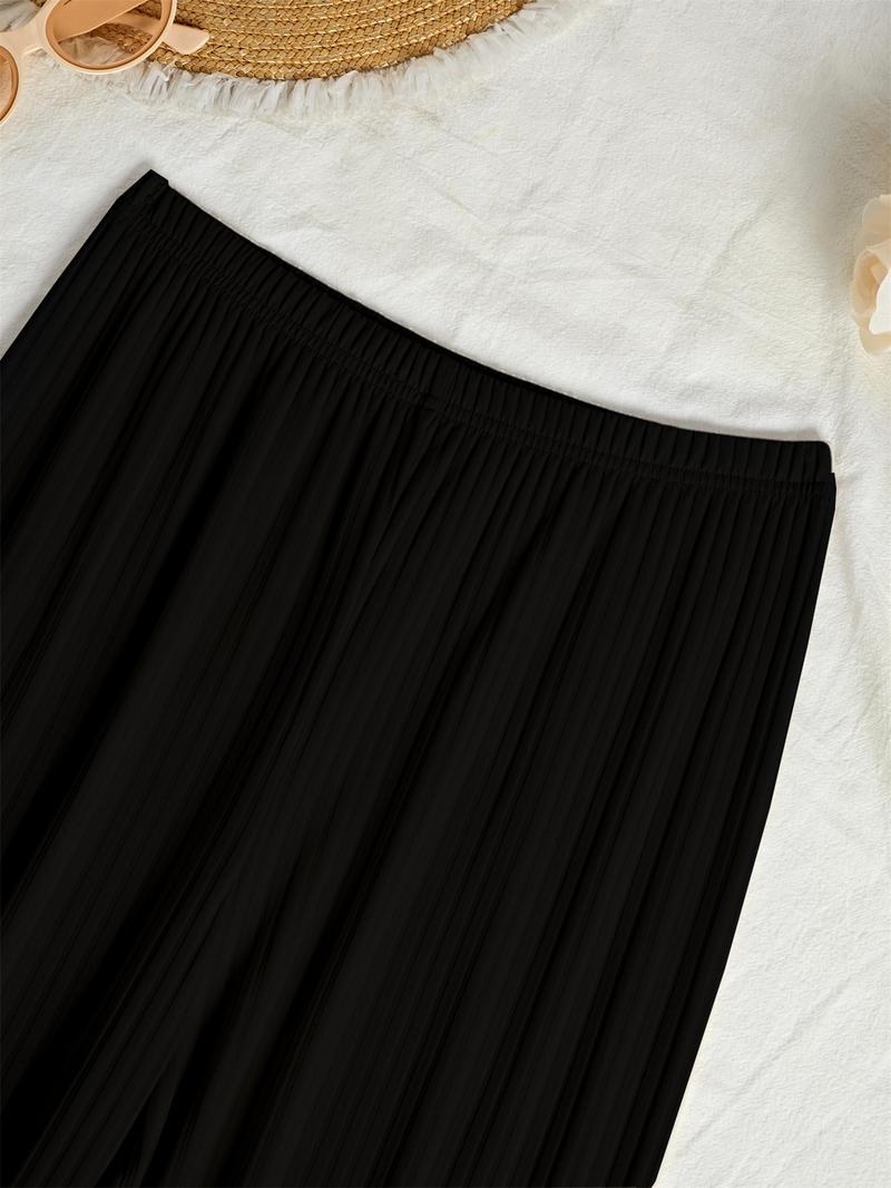 Women's Spring & Fall Ice Silk Pajama Set, Sweet Bow Trim V Neck Long Sleeve Top, Elastic Waist Pants, Casual Home Wear