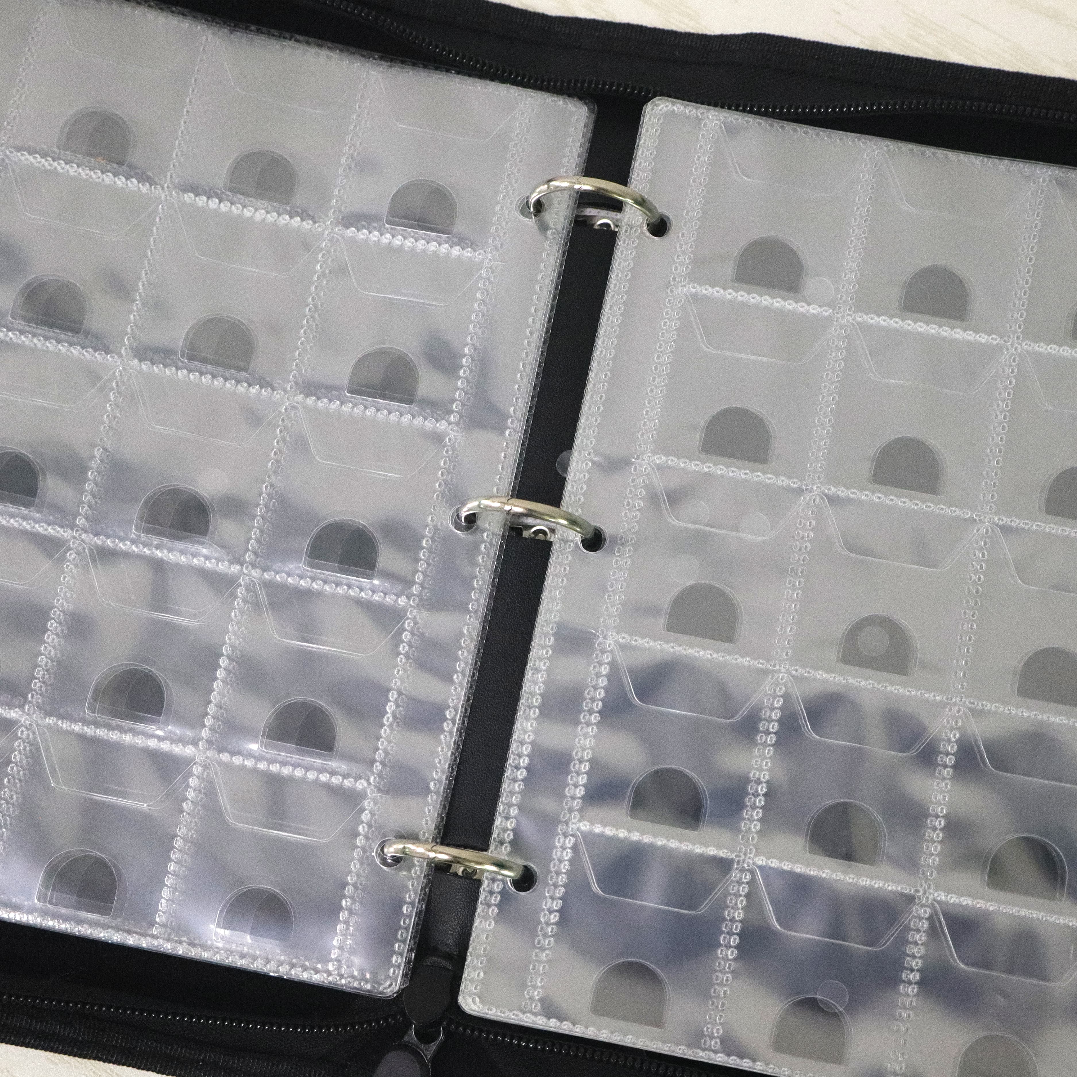 Zippered PU Coin Collector Book, 200 Coins Holder, 10 Pockets Per Page, Portable Coin Storage Album for Display & Protection, Organiser, Organizer