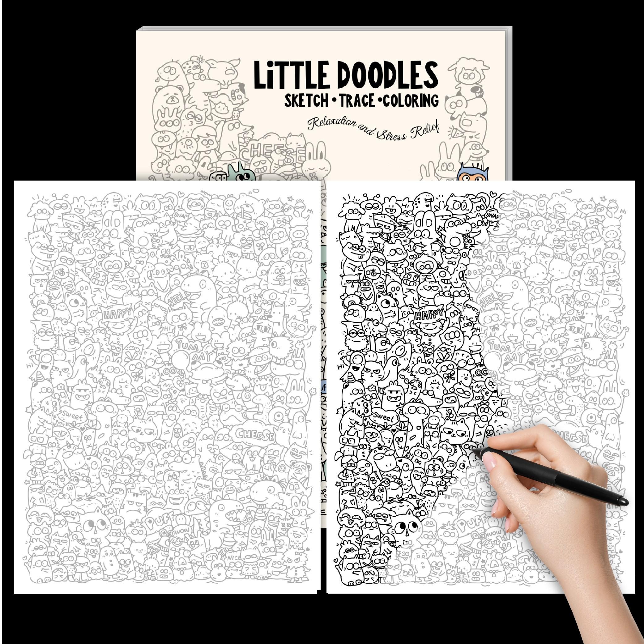 A4 Control Pen Sketchbook for Kids, Focus Training Creative Drawing Copying Coloring Book, Art Activity Workbook