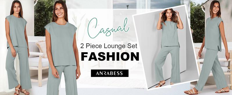 ANRABESS Women 2 Piece Lounge Sets Summer Casual Knit Sweater Vest Pant Set Vacation Airport Outfits Clothes   dealsforyoudays