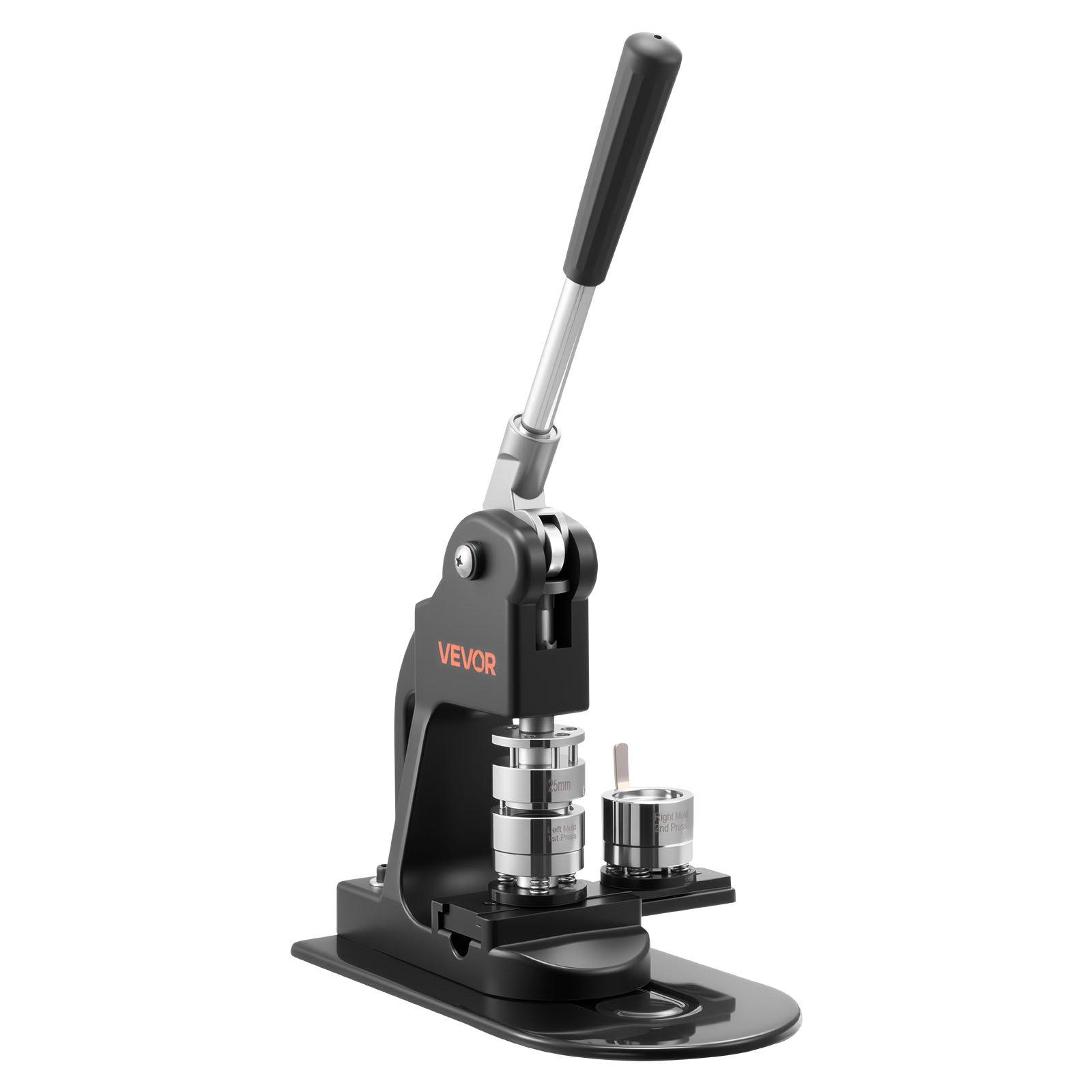 【Father's Day gift】VEVOR Button Maker Machine, 1 in, Pin Maker Machine with 500pcs Button Parts, Circle Cutter, Hex Wrenches and Magic Book, Ergonomic Handle, for DIY Badges, Personalized Pins and Key Chains, Black