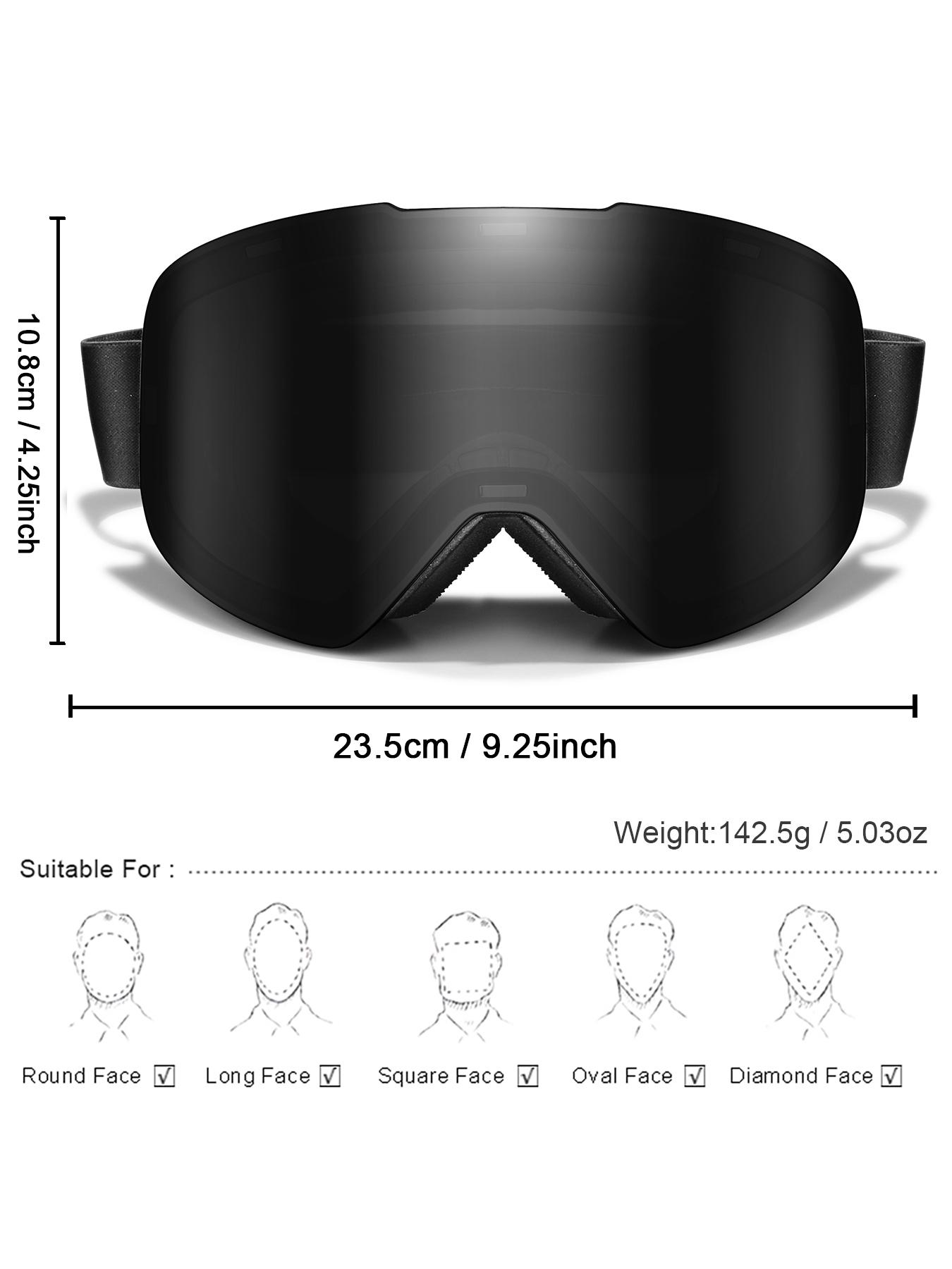 Ski Goggles with Uv400 Protection+ Replacement Lenses, Anti-Fog, Interchangeable Magnetic Lenses, OTG-Friendly, Frameless Design, Snowboard Goggles for Men Women