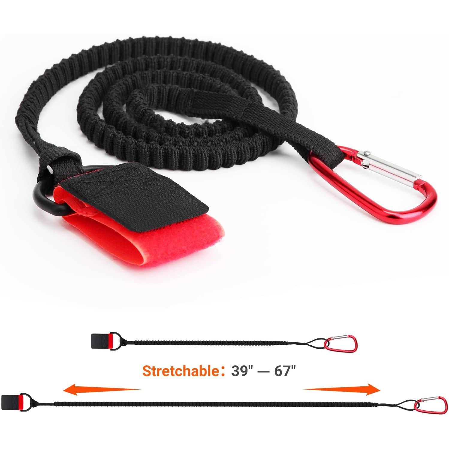 Paddle Leash Safety Rod Bungee Rod Holder Gripping Gear Leash with Innovative Gel Grip to The Paddle or Rod for Kayaking, Canoeing