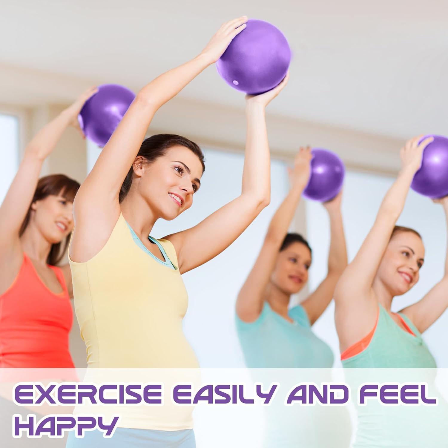 Pilates Ball, 9 Inch Small Exercise Mini Soft Workout Yoga Ball with Exercise Guide, for Home Gym Yoga, Pilates, Core Training, Workout, Balance, Stability, Home Workout Equipment, Fitness Equipment, Pilates Equipment For Home Workouts