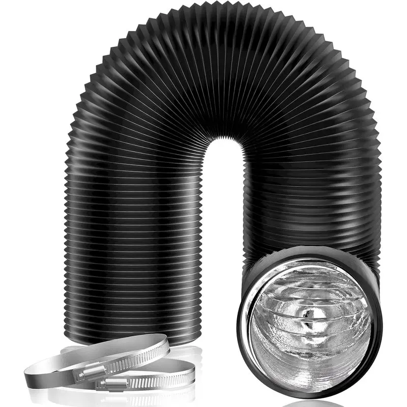 6 Inch Flexible Air Duct 16FT, Black HVAC Ventilation Hose for Grow Tent, Exhaust Fan, Air Circulation & Vent Systems