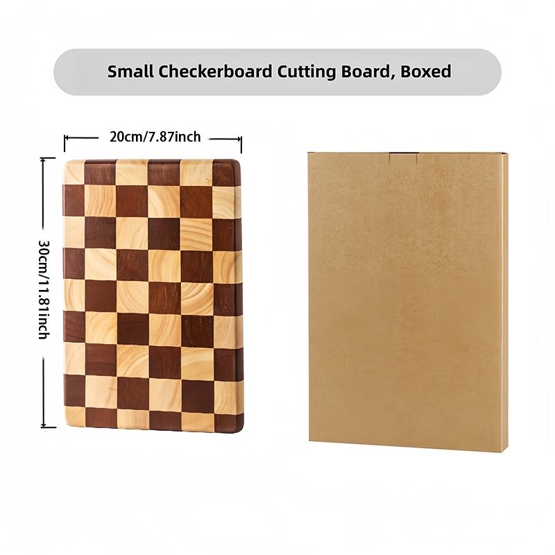 1PC Creative Checkered Wooden Cutting Board, Home Chopping Board, Mosaic Vegetable Cutting Board, Kitchen Food Prep Board, Fruit Solid Wood Board, Cooking Cutting Board, Durable Cutting Boards, Kitchenware