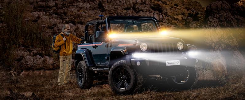 NAOEVO 7-Inch LED Light Bar-6 Modes Waterproof Multi-Mode LED Light Bar, White & Amber Strobe Lights, Off-Road, Fog Lights for Trucks, Boats, ATVs, Jeeps, SUVs (6 Modes)