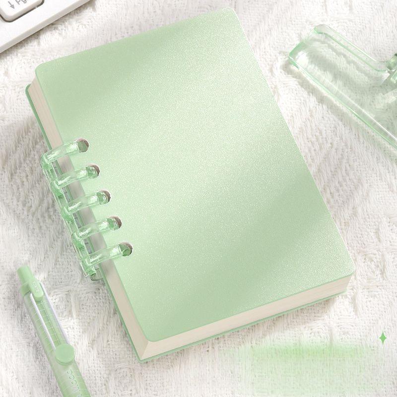 A7 Morandi Solid Color Notebook, 80 Sheets Per Book, Detachable Ring Binder, Replaceable Pages, Compact Pocket Size, Ideal for Notes and Plans