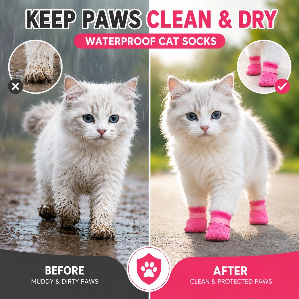 4 Pairs Pet Shoes, Waterproof Dog Rain Boots, Non-Slip Durable Puppy Socks, Soft Sole Outdoor Footwear, Paw Protector Booties, All-Season Pet Accessories