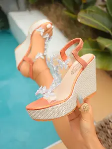 Women's new summer fashion wedge platform sandals, with butterfly decoration, stylish, elegant and Classy, suitable for daily casual wear and various occasions, an ideal choice as a gift, suitable for beach and seaside vacations.