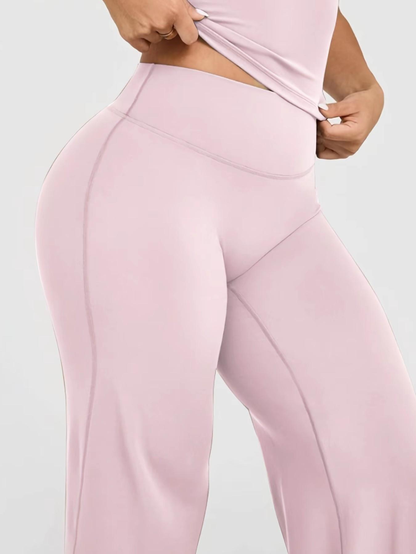 High Waist Sporty Yoga Pants, Fitted Plain Design, Comfortable Workout Apparel, Ideal for Outdoor Activities, All-Season Wear, Fitness Bottoms