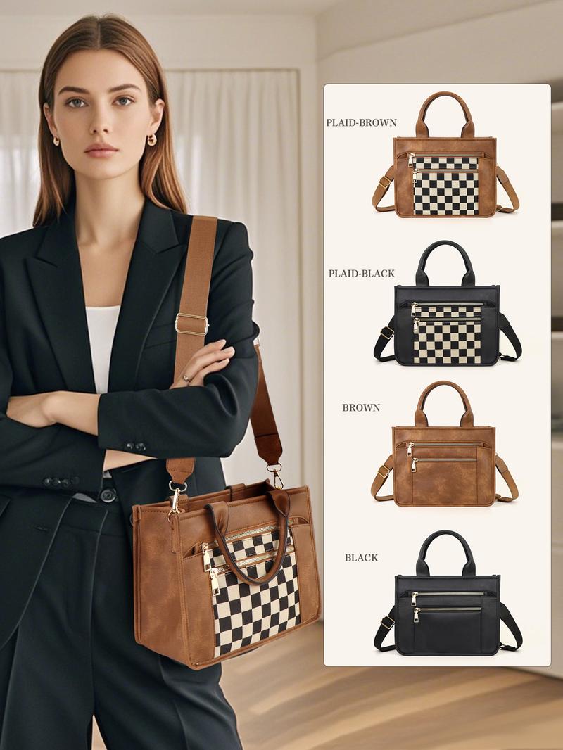 Women's Tote Bag, Fashionable Shoulder Bag for Daily Used, Casual Trendy Versatile High-quality Daily Commuting Bag, Girl Fashionable Bag, PU Tote Satchel